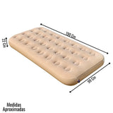Colchón inflable individual 190 × 99 cm · superficie aterciopelada
