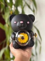 Caja de regalo "Oso Girasol" · joyero con flores preservadas