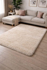 Tapete peludo beige