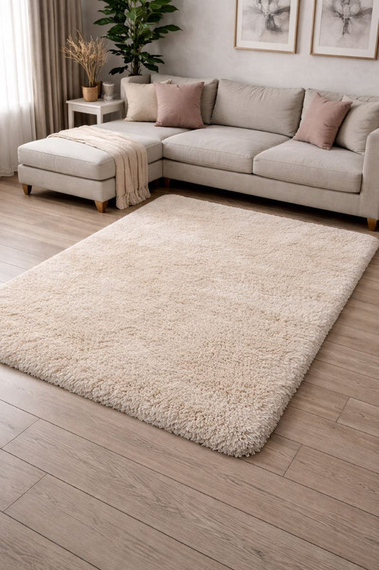 Tapete peludo beige