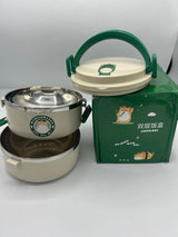 Lonchera de 2 niveles — producto y caja