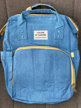 Pañalera-morral con cambiador tipo cuna y bolsillos térmicos