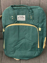 Pañalera-morral con cambiador tipo cuna y bolsillos térmicos