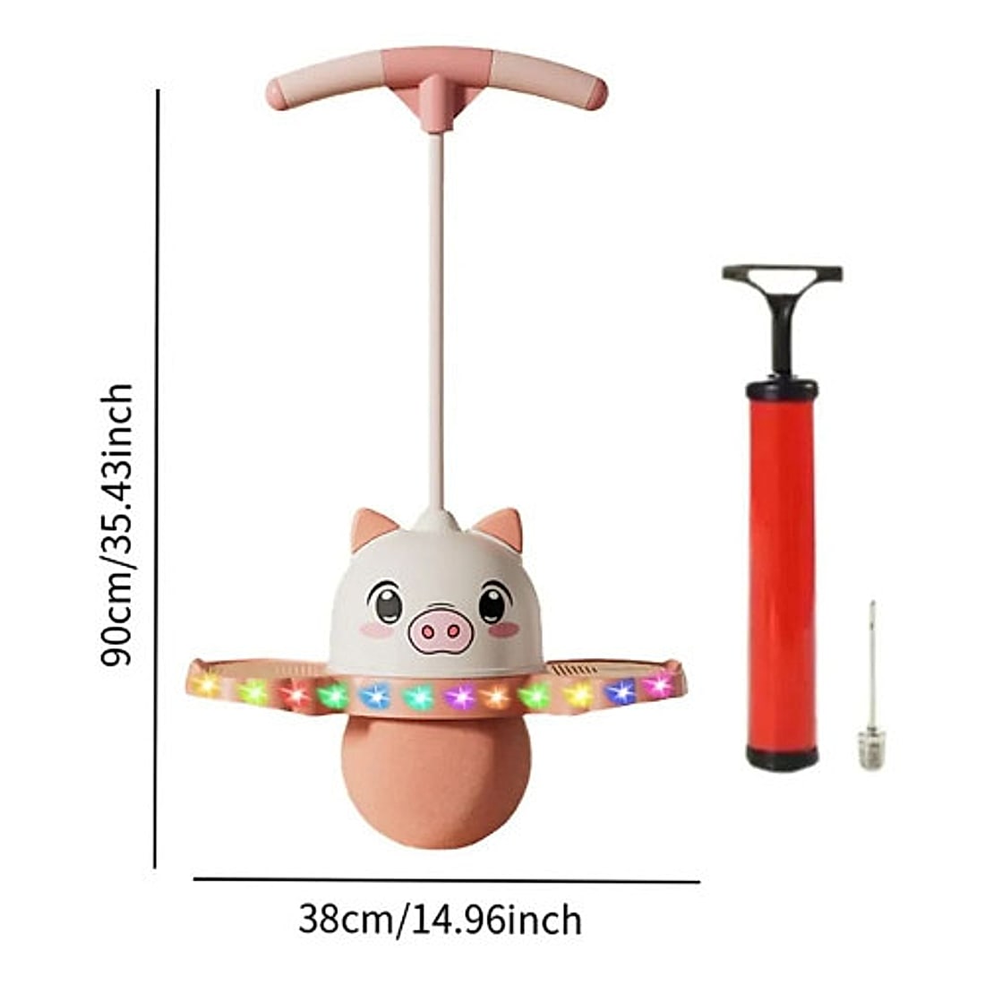 Pelota saltarina Pogo · cerdito con luces